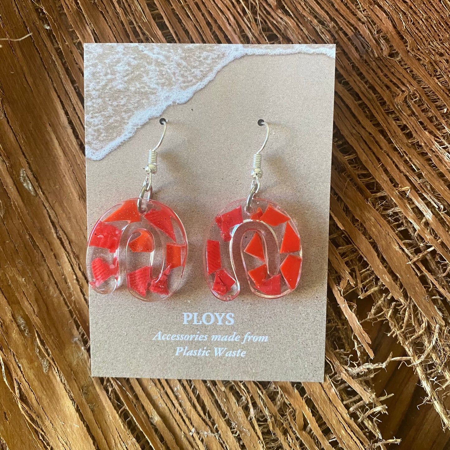 Earrings from Beach Microplastics and Plastic Waste