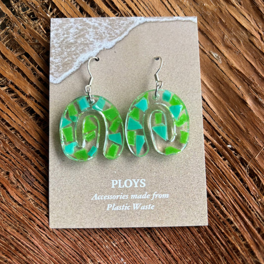 Earrings from Beach Microplastics and Plastic Waste