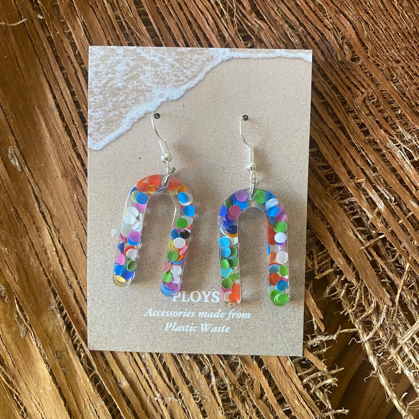 Earrings from Beach Microplastics and Plastic Waste