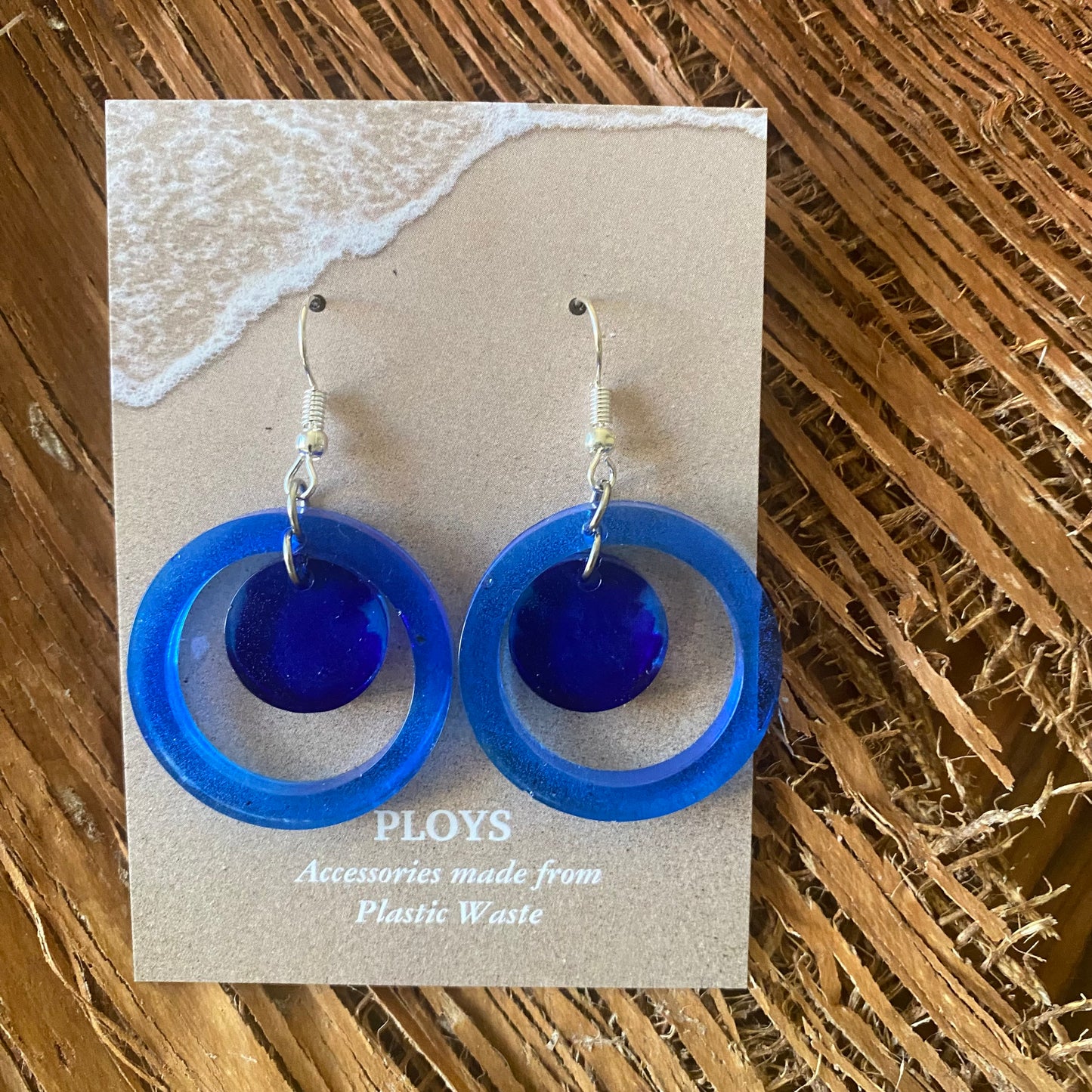 Earrings from Beach Microplastics and Plastic Waste