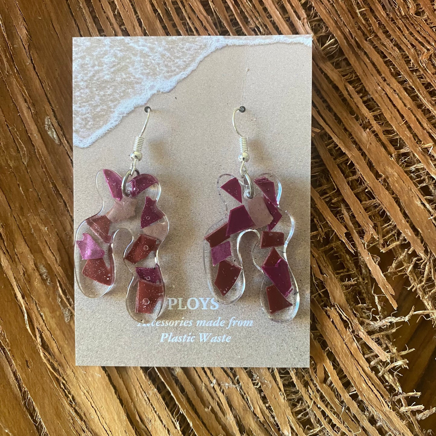Earrings from Beach Microplastics and Plastic Waste