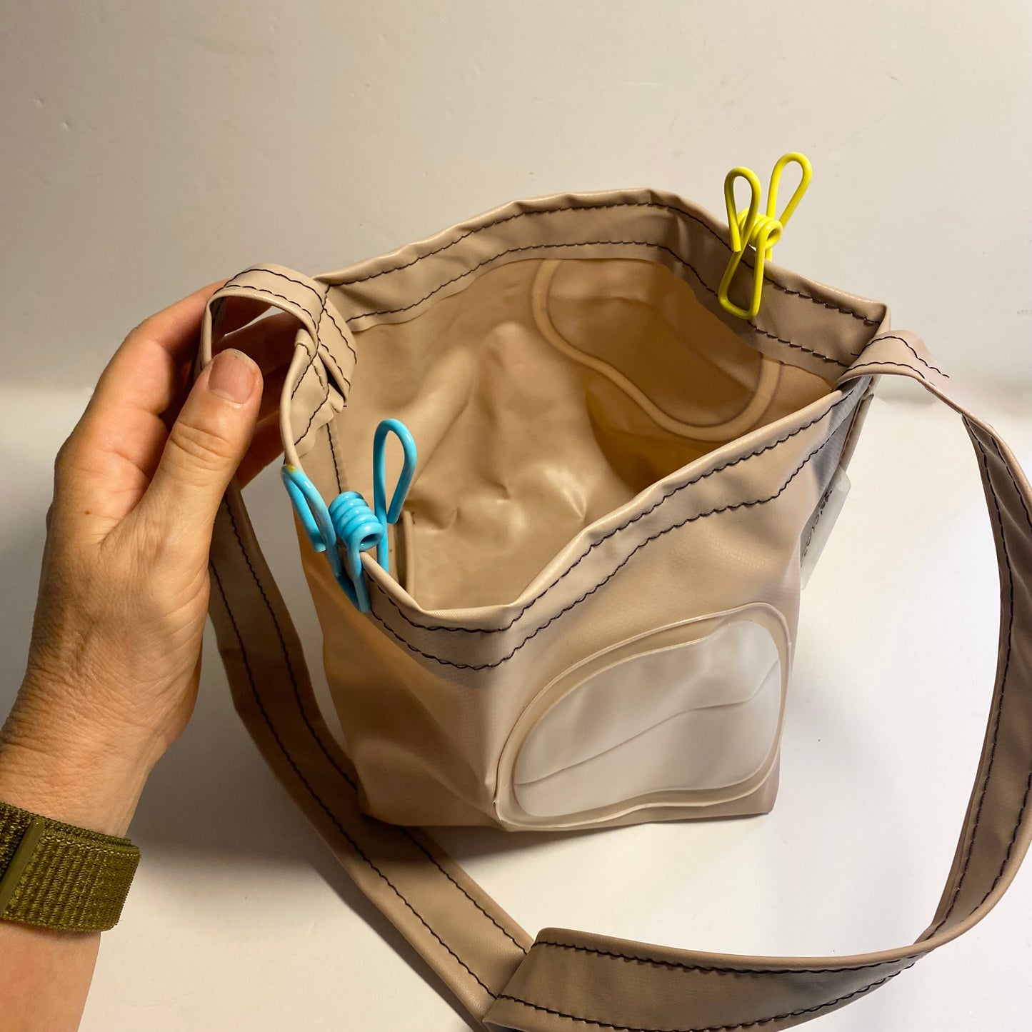 Waterproof Peg basket or Plant hanger sustainably made from upcycled plastics, the best eco peg basket that clips onto your washing line ideal gift for Mothers Day