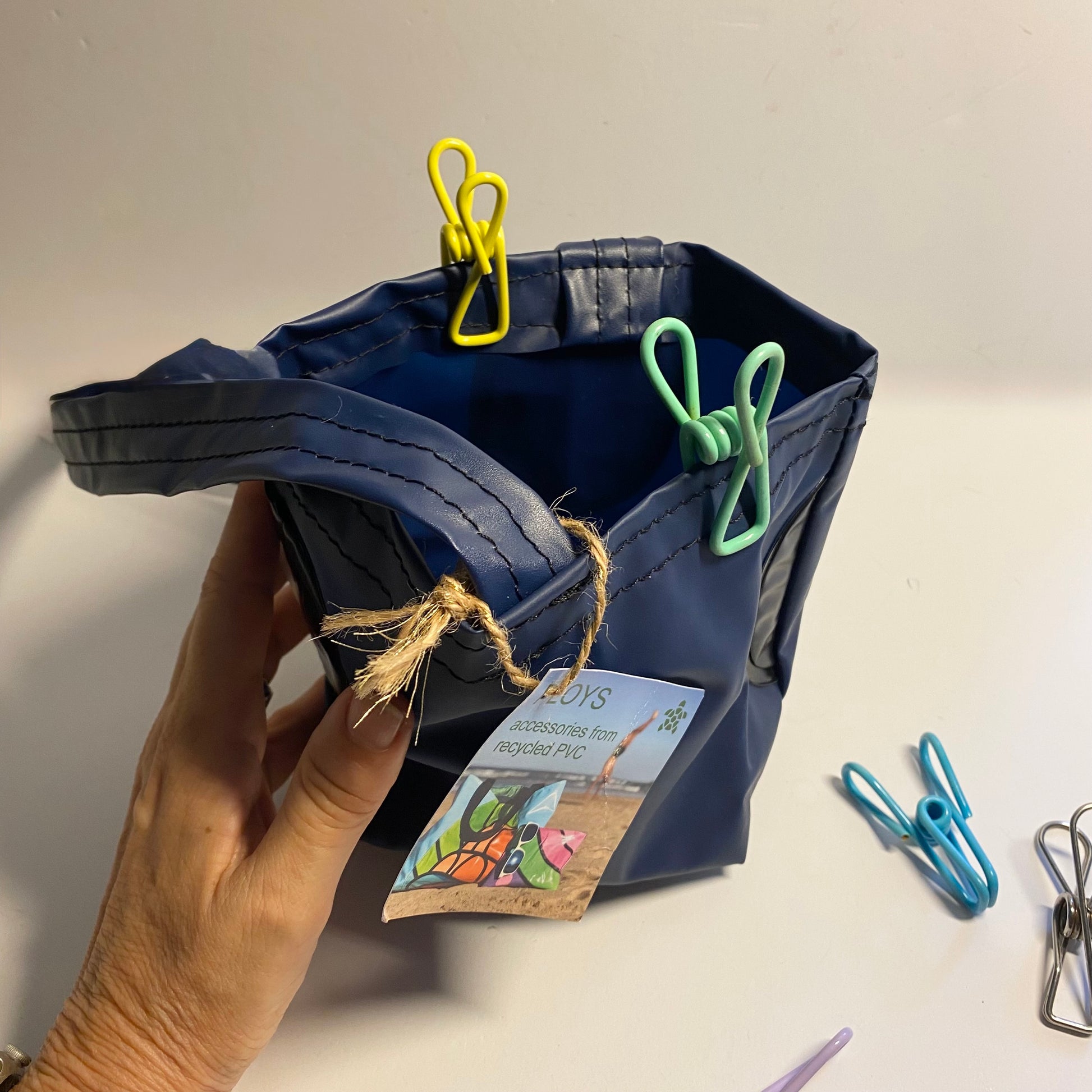 Waterproof Peg basket or Plant hanger sustainably made from upcycled plastics, the best eco peg basket that clips onto your washing line ideal gift for Mothers Day