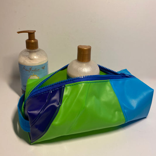 Eco-Friendly Wash Bag – Sustainable Zipper Box Pouch Made from Upcycled Pool Inflatables | Waterproof Travel Pouch