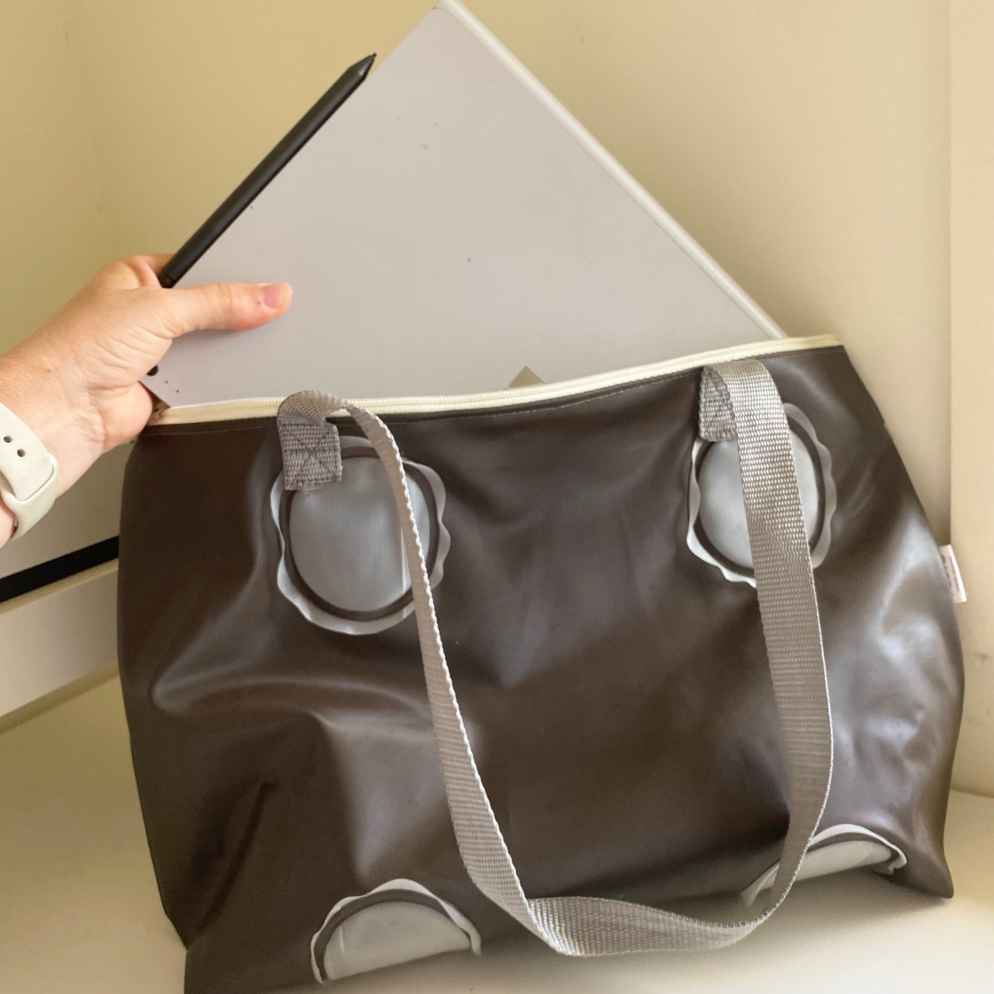 Waterproof Beach bag, Carry All Swim Bag sustainably made from upcycled plastics, the best eco bag for beach, shopping, work and travel