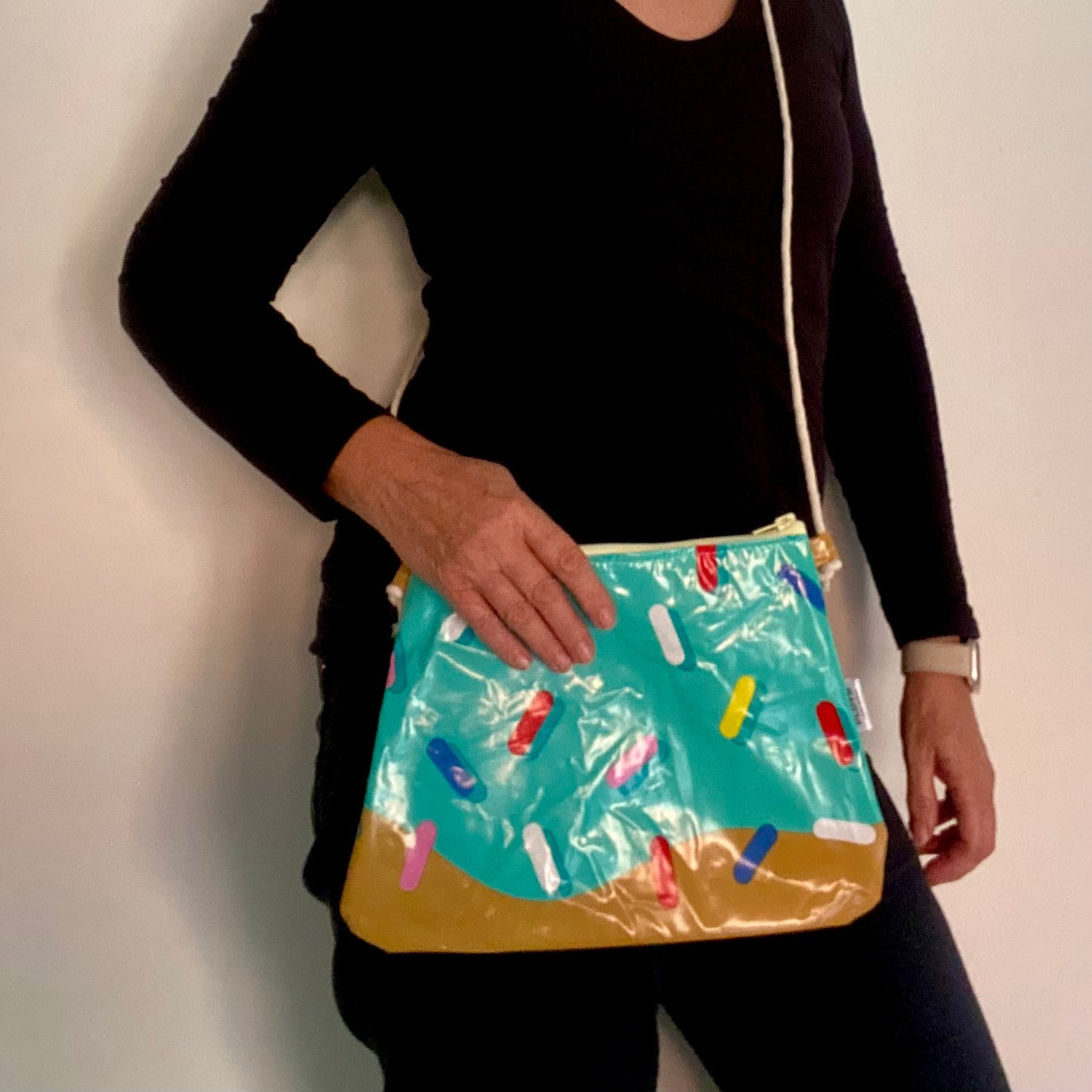 Rope Handle Zippered Purse - Recycled inflatables