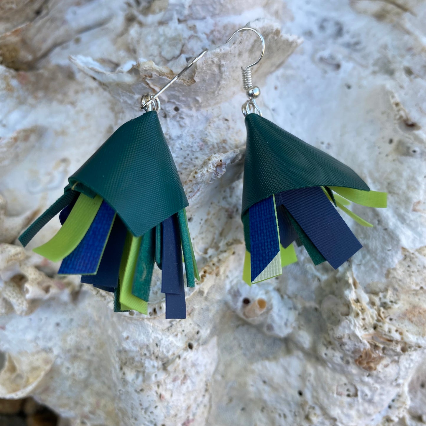 Earrings from recycled pool inflatables - variety of colours
