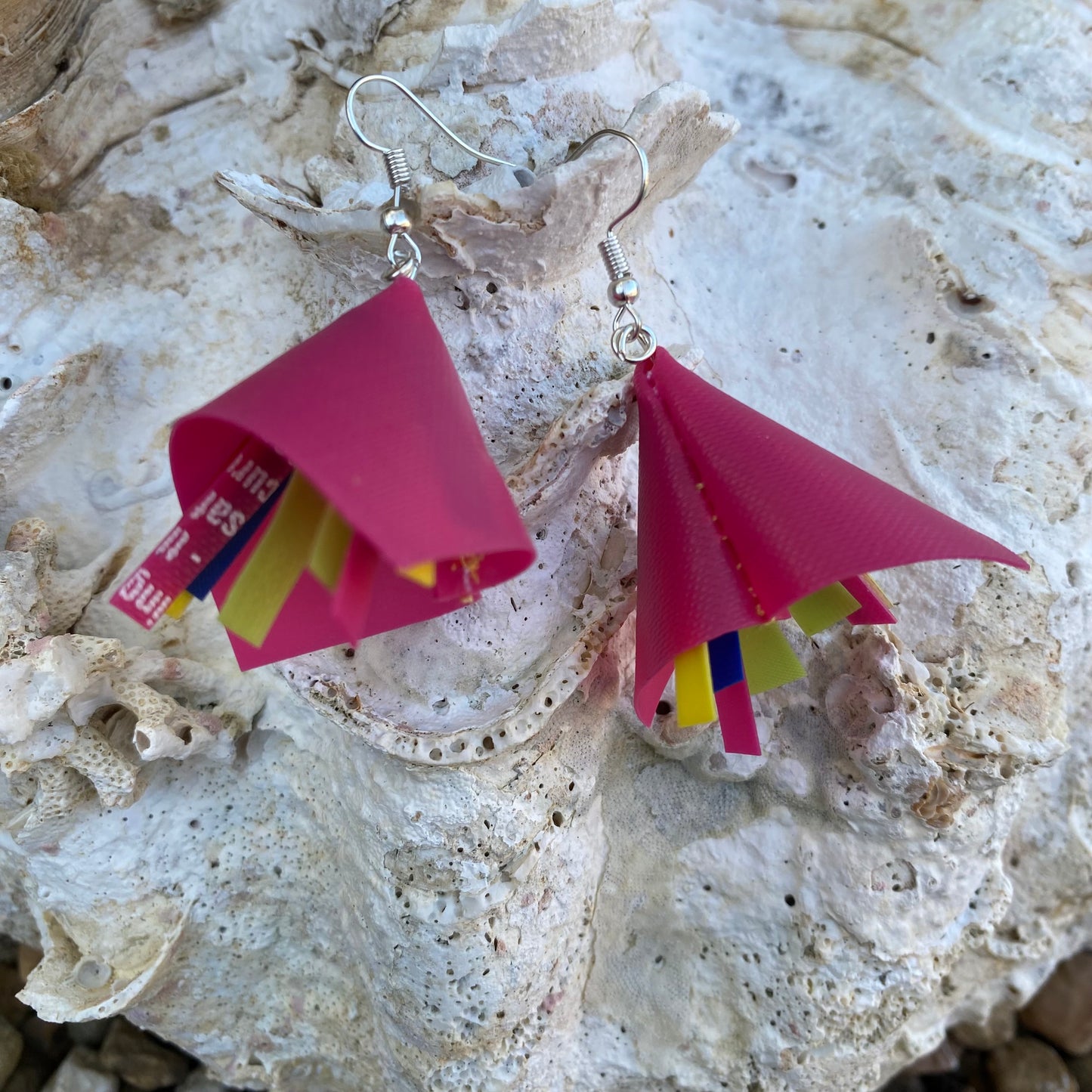Earrings from recycled pool inflatables - variety of colours