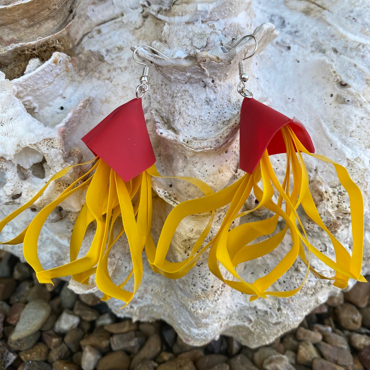 Earrings from recycled pool inflatables - variety of colours