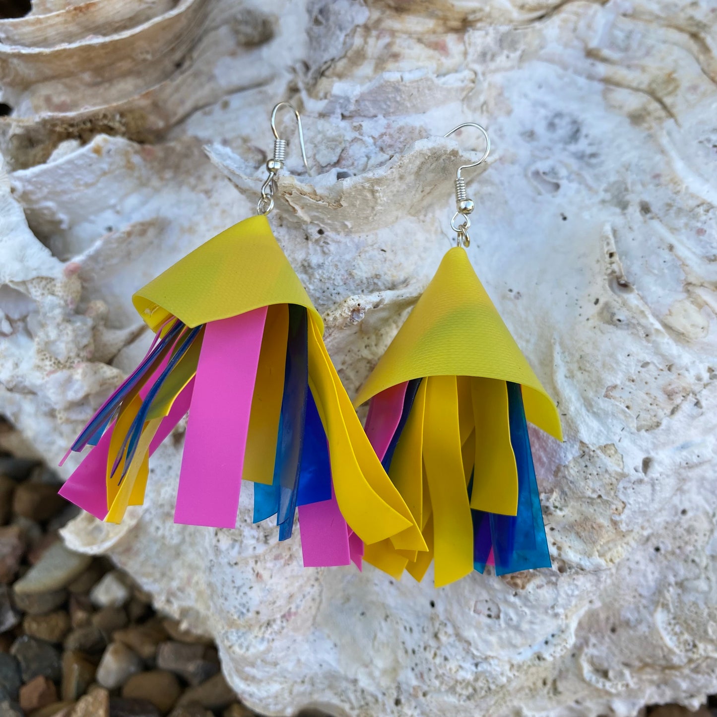 Earrings from recycled pool inflatables - variety of colours