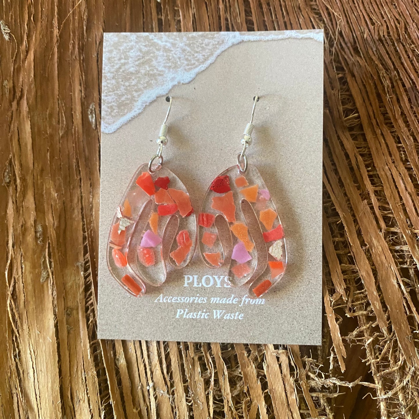 Earrings from Beach Microplastics and Plastic Waste