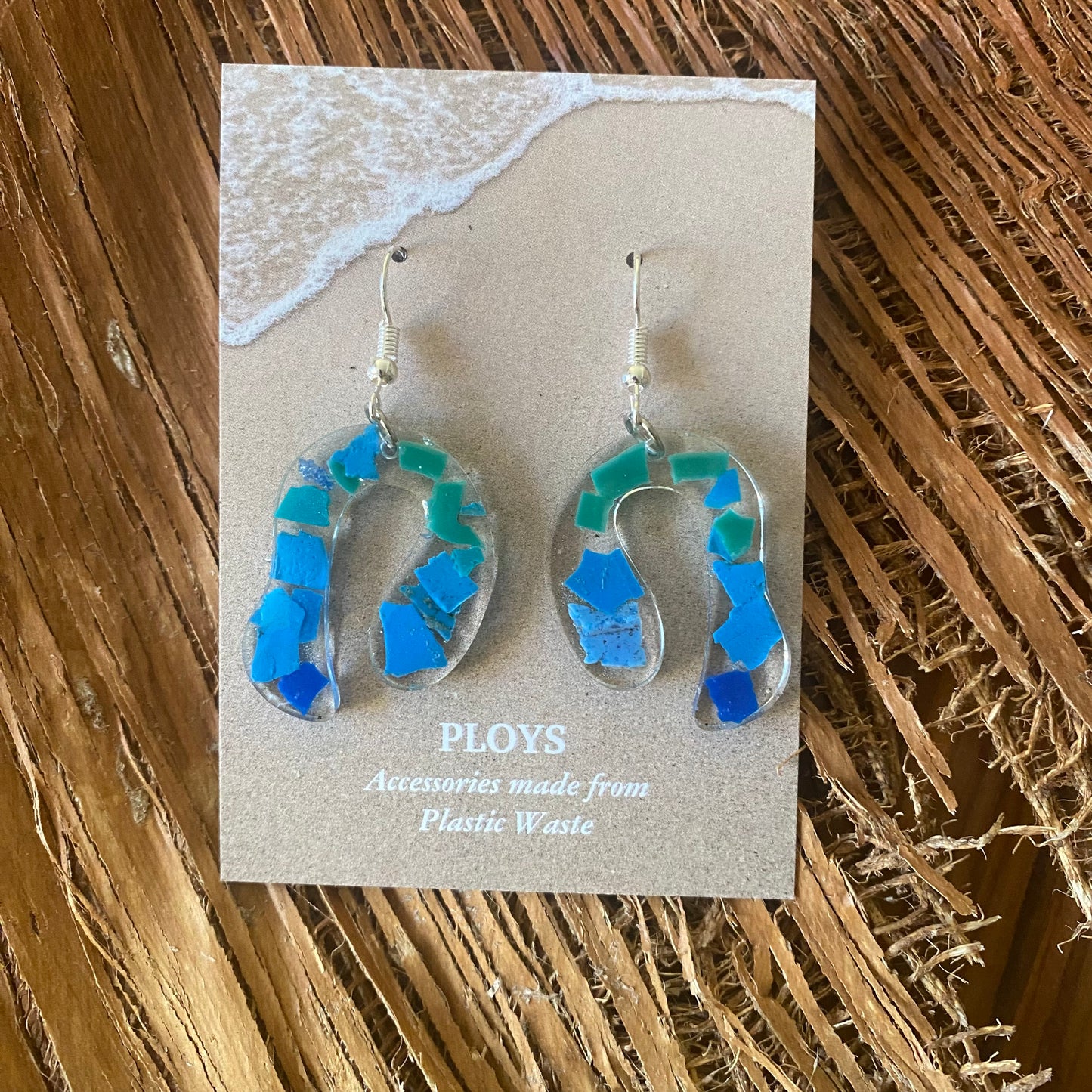 Earrings from Beach Microplastics and Plastic Waste