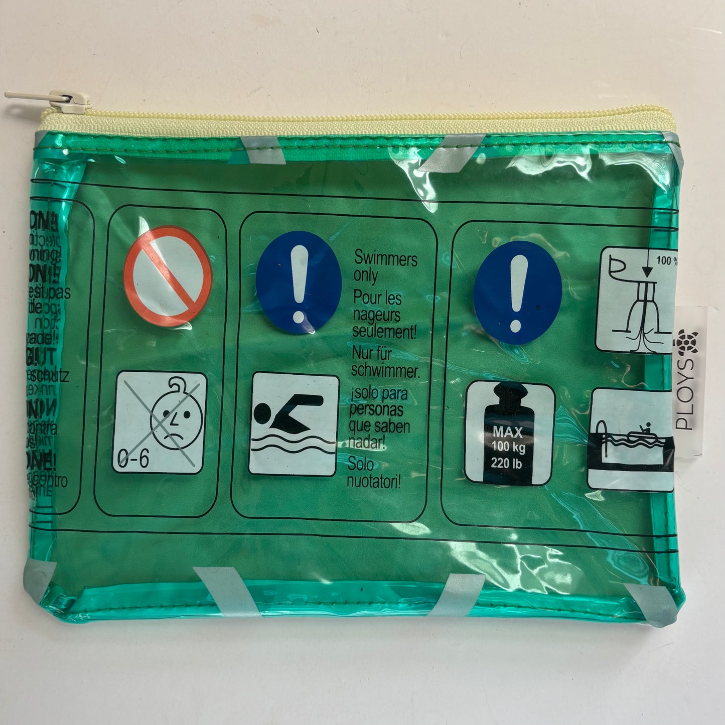 Wet Bag Small, Dry Bag, Zippered Pouch - Recycled inflatables - variety of colours