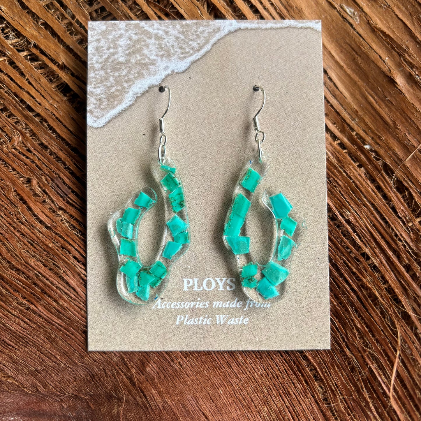 Earrings from Beach Microplastics and Plastic Waste