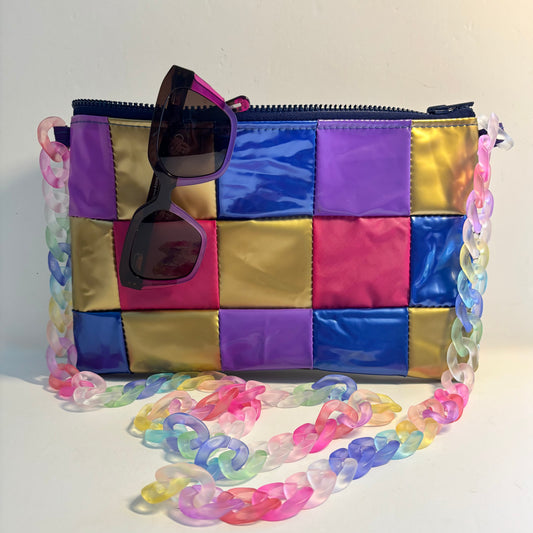 Sustainable Patchwork Evening Purse Clutch Bag – Eco-Friendly Purse Made from Upcycled Pool Inflatables