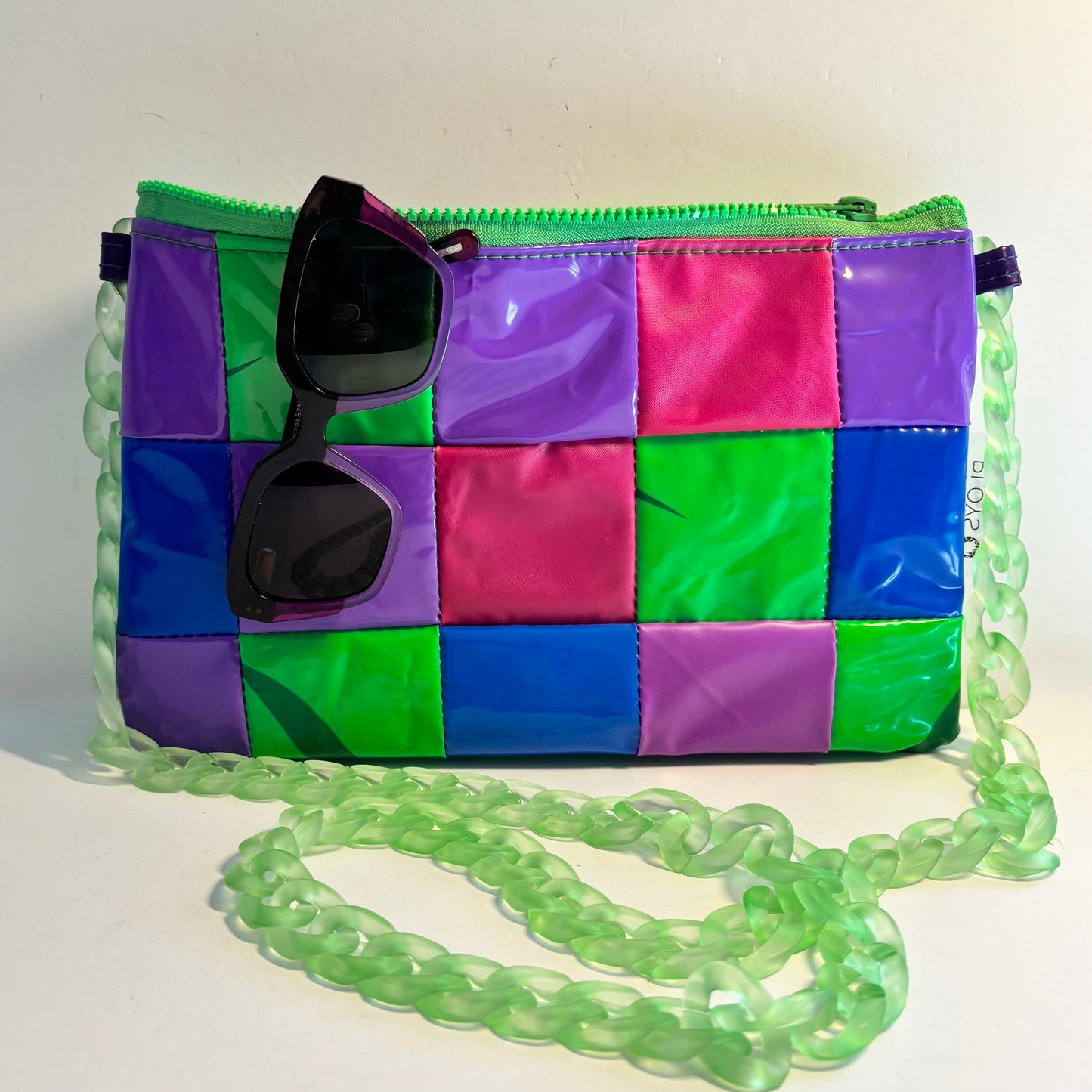 Sustainable Patchwork Evening Purse Clutch Bag – Eco-Friendly Purse Made from Upcycled Pool Inflatables