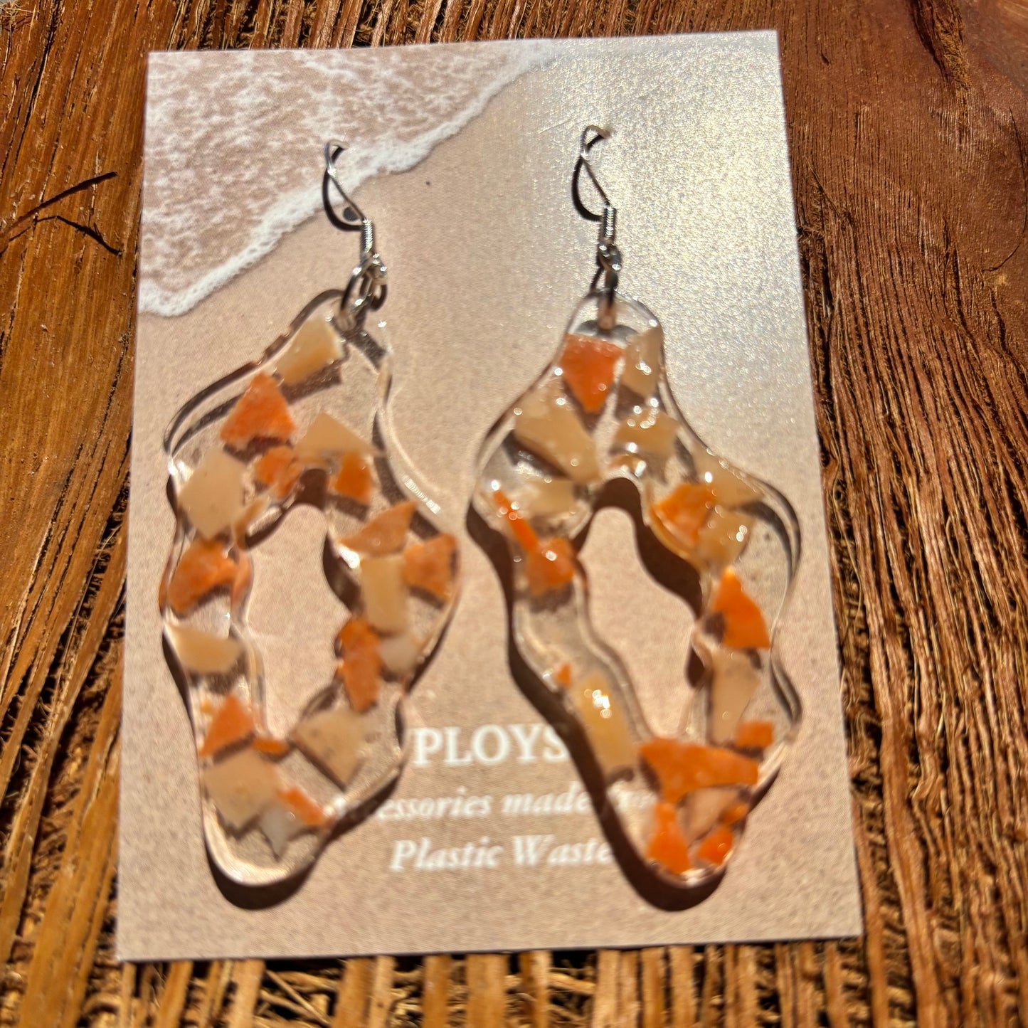Earrings from Beach Microplastics and Plastic Waste