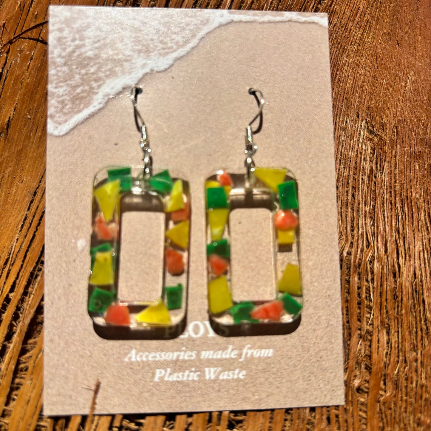 Earrings from Beach Microplastics and Plastic Waste