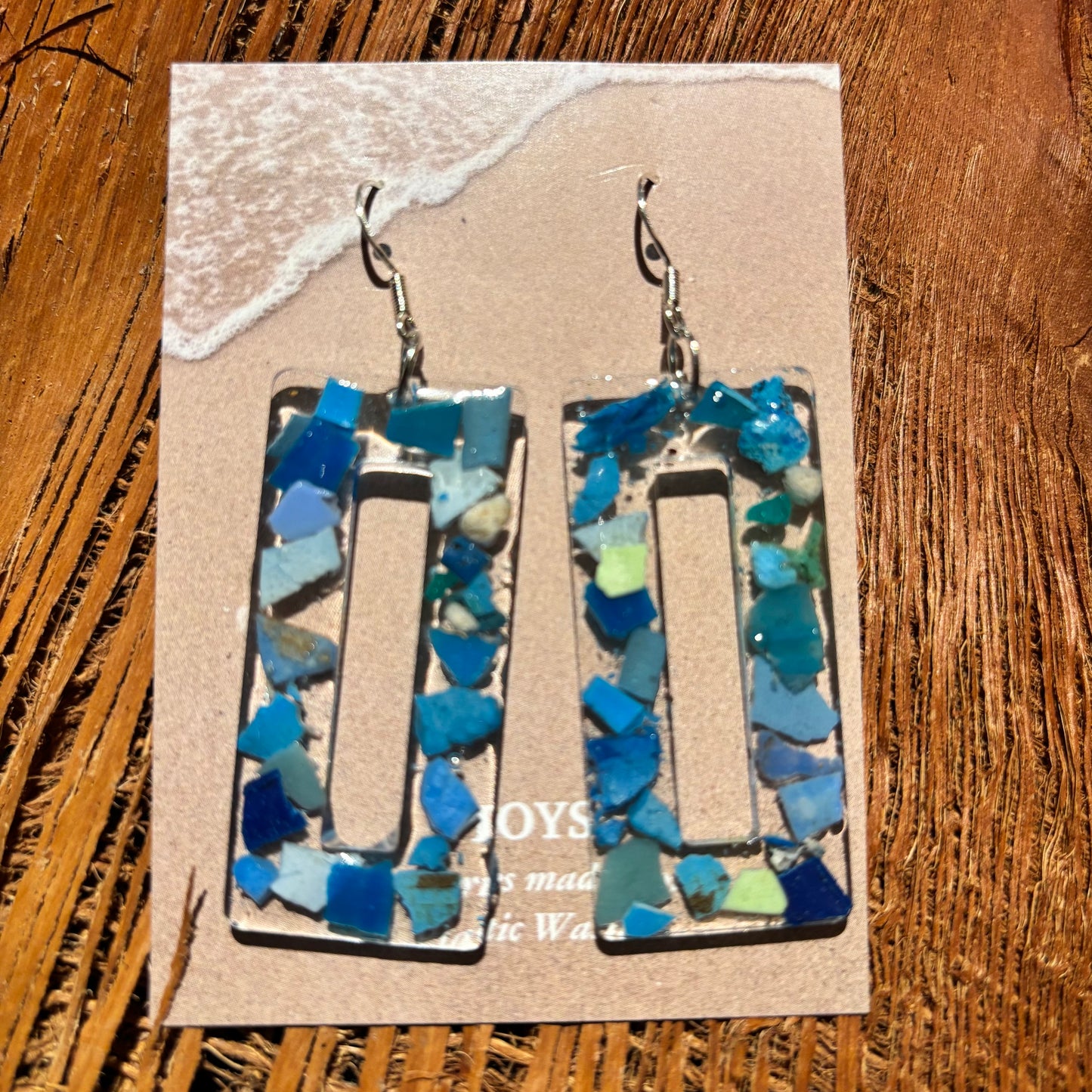 Earrings from Beach Microplastics and Plastic Waste