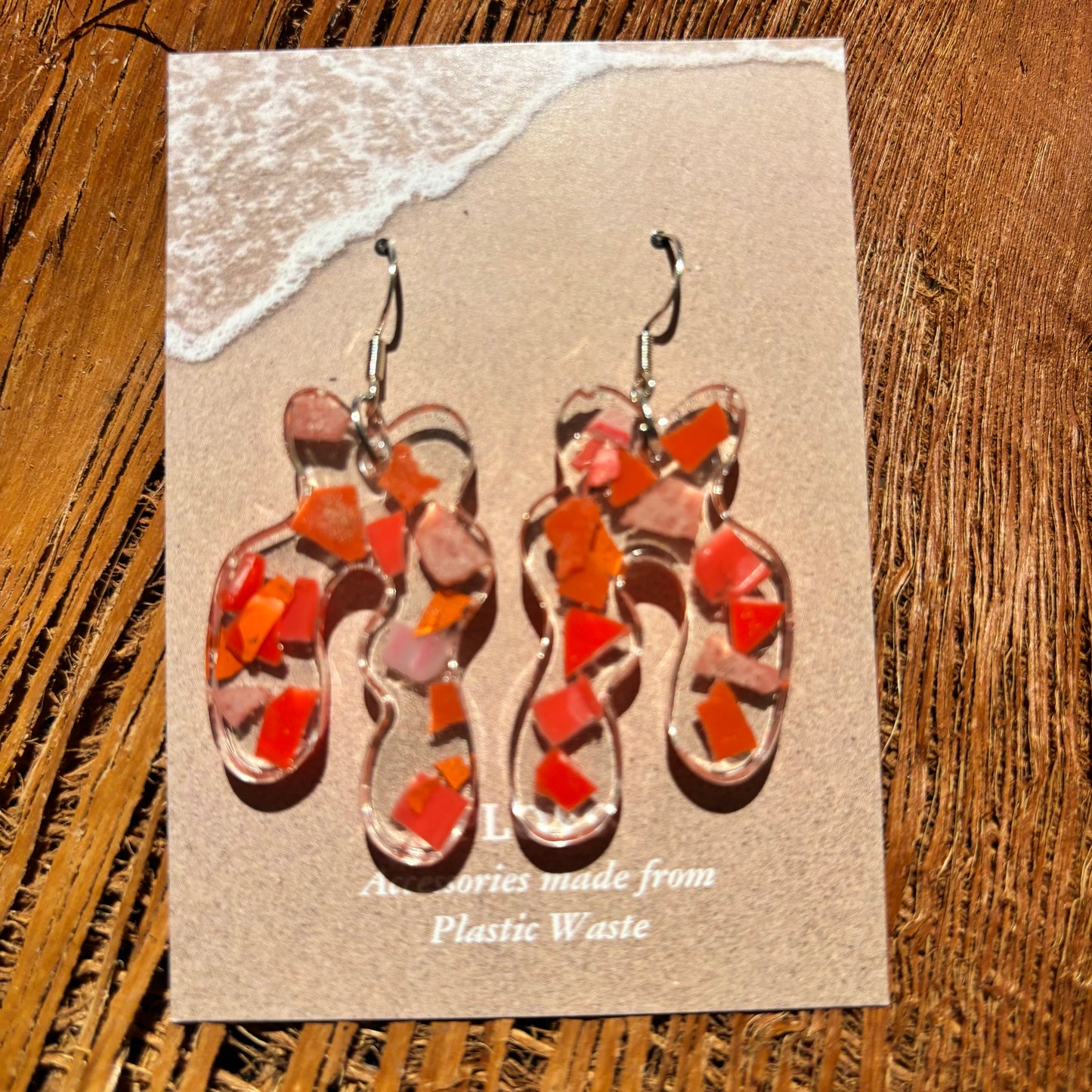 Earrings from Beach Microplastics and Plastic Waste