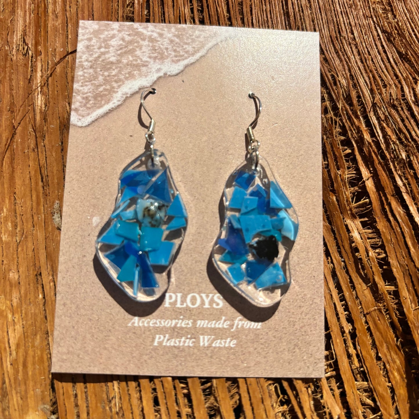 Earrings from Beach Microplastics and Plastic Waste