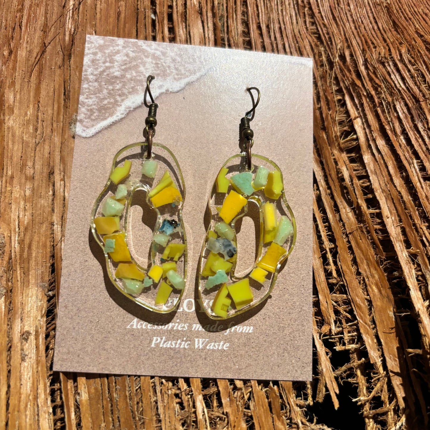 Earrings from Beach Microplastics and Plastic Waste