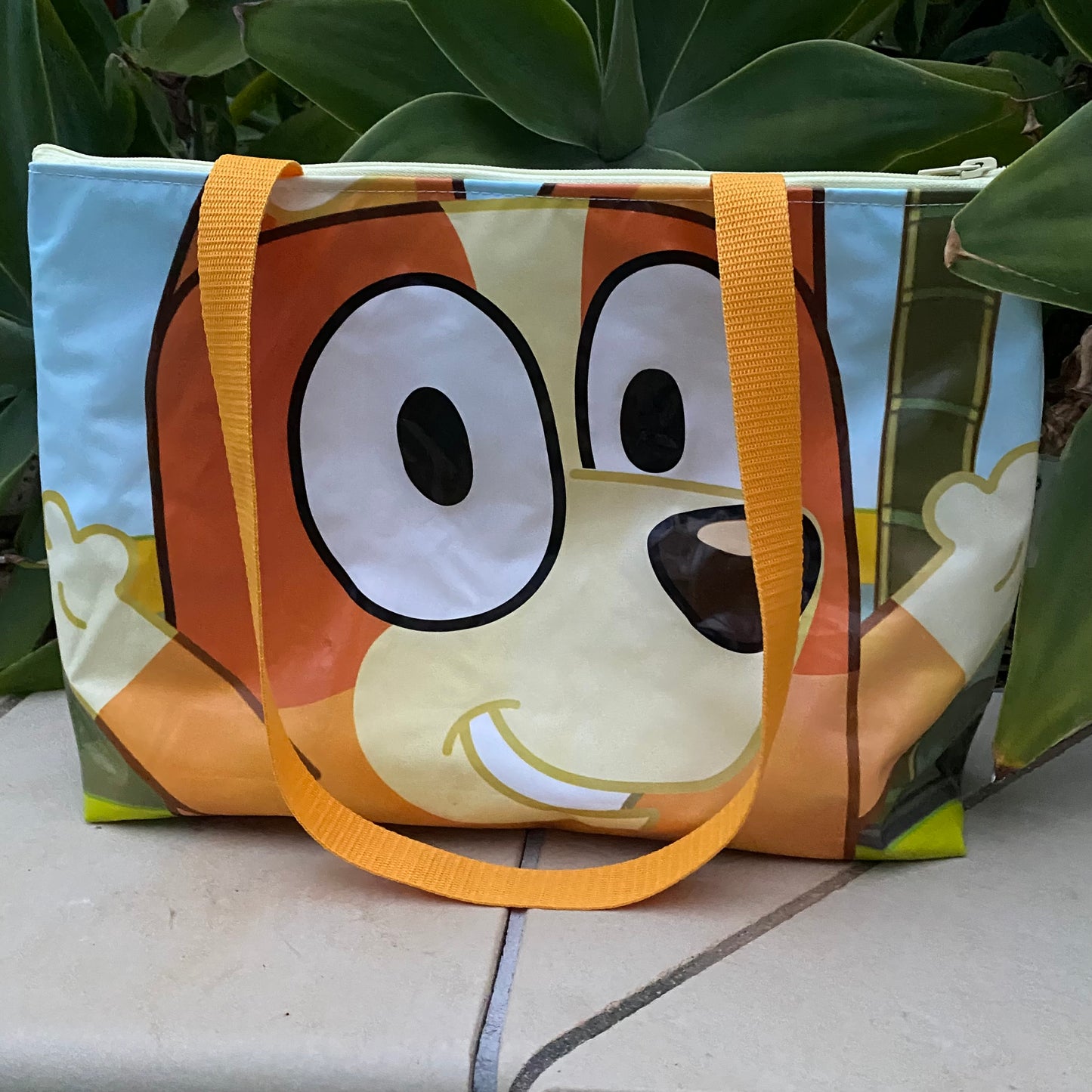 Waterproof Bluey Beach bag, Carry All Swim Bag sustainably made from upcycled plastics, the best eco bag for beach, shopping, work and travel