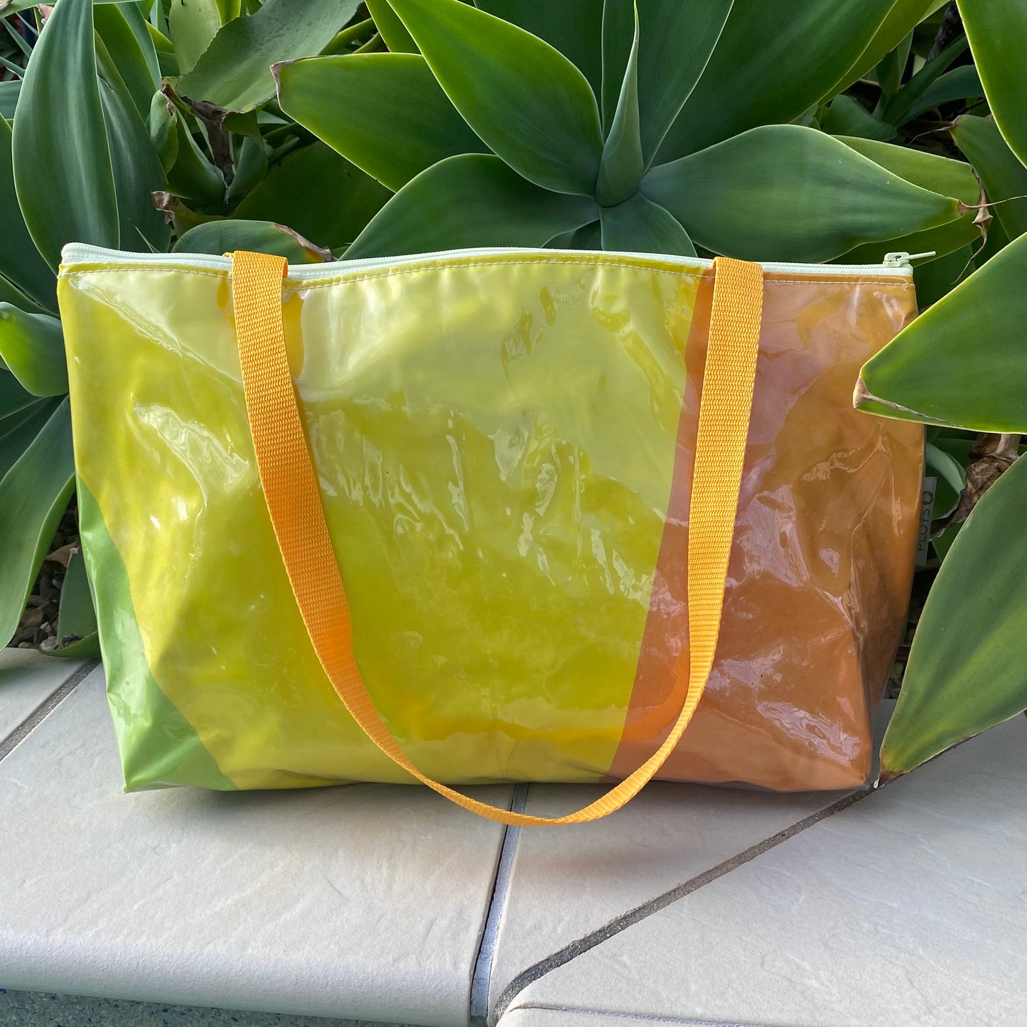 Waterproof Beach bag, Carry All Swim Bag sustainably made from upcycled plastics, the best eco bag for beach, shopping, work and travel