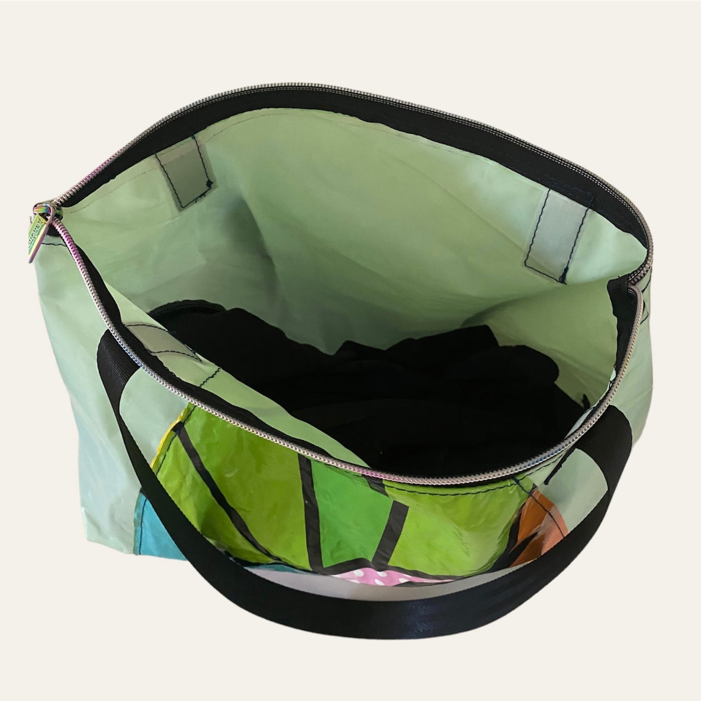 Zip Top Tote, Swim or Beach Bags - recycled inflatables - variety of colours
