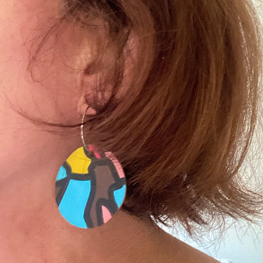 Earrings from recycled pool inflatables, light and unique sustainable and reducing plastic waste.