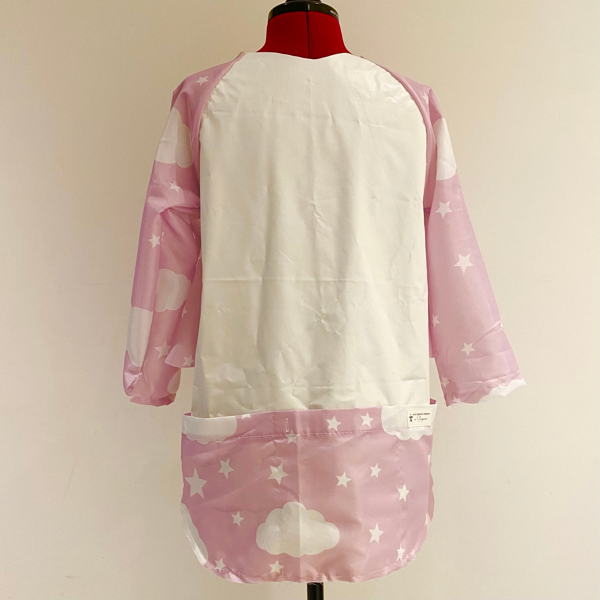 Art smock, water resistant recycled pool inflatables and shower curtain