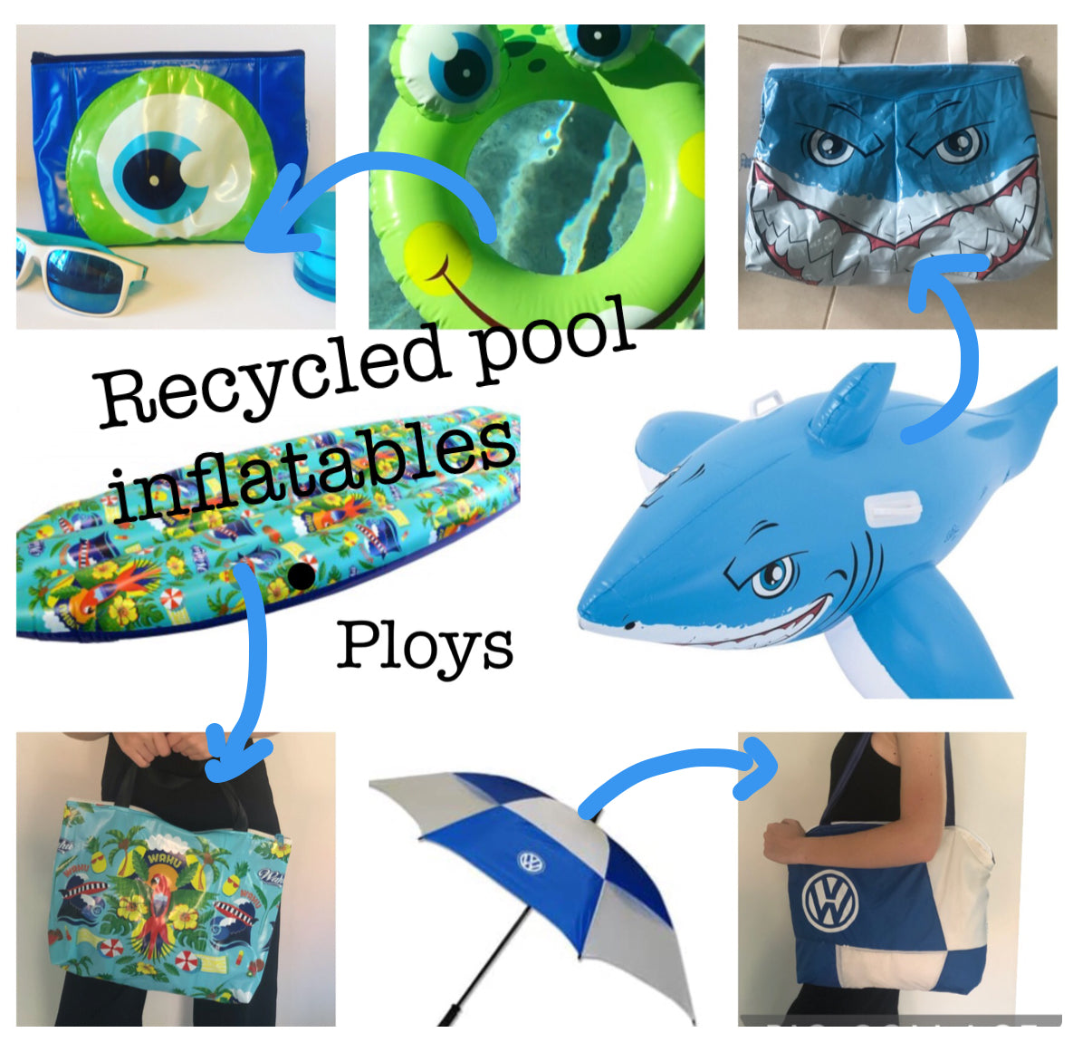 The recycling process from discarded pool inflatable to unique bag – Ploys