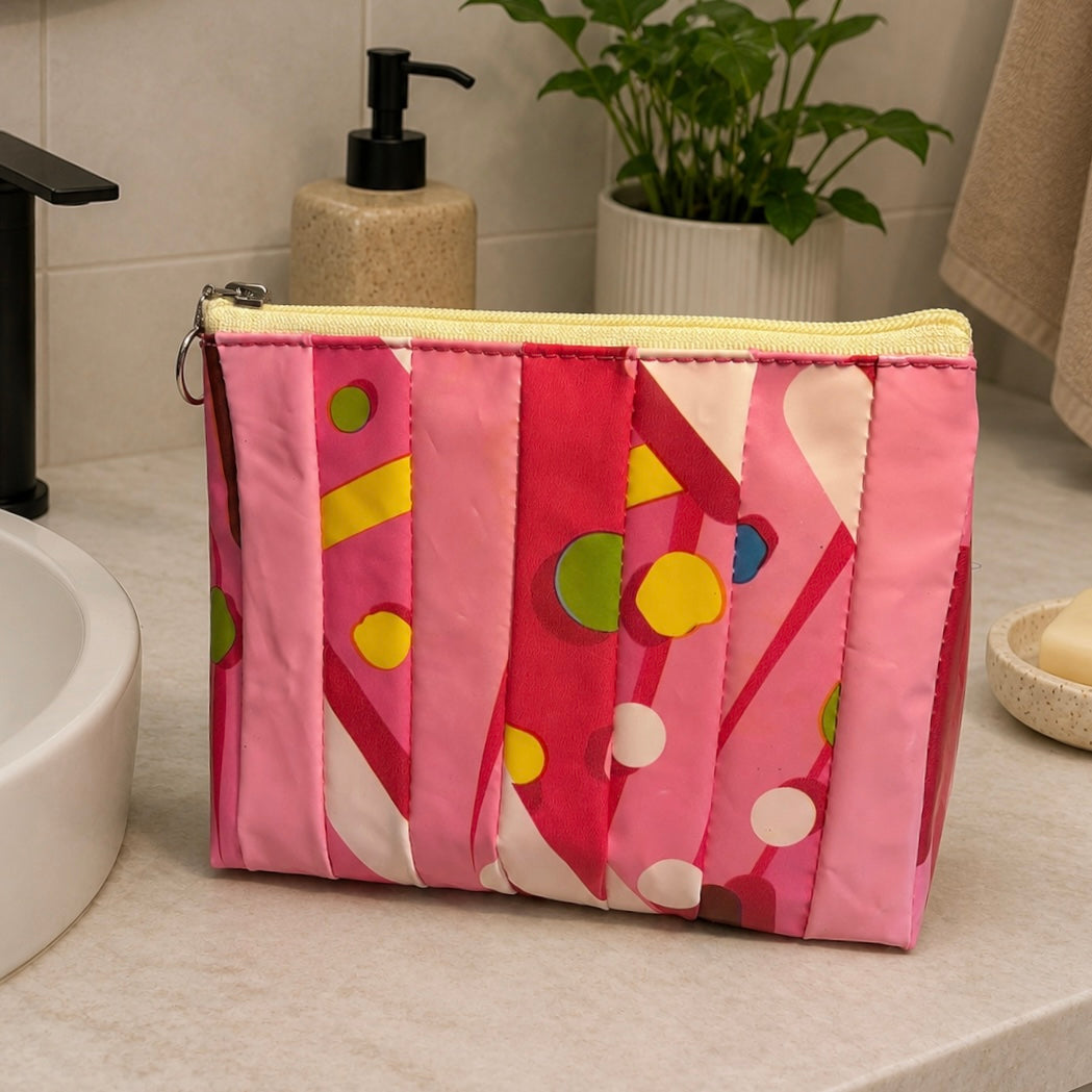 Eco-Friendly Cosmetics Purse – Sustainable Toiletry Bag Made from Upcycled Pool Inflatables | Waterproof Travel Pouch
