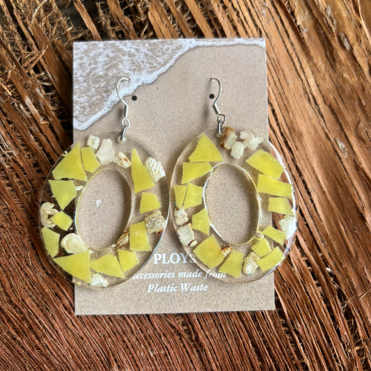 Earrings from Beach Microplastics and Plastic Waste