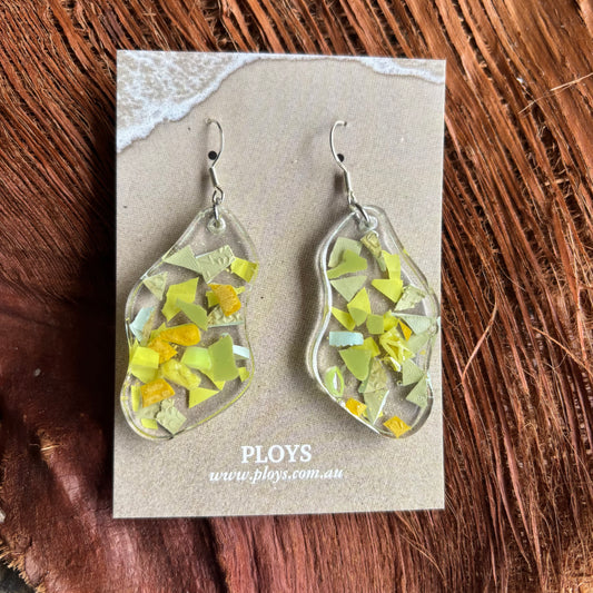 Earrings from Beach Microplastics and Plastic Waste
