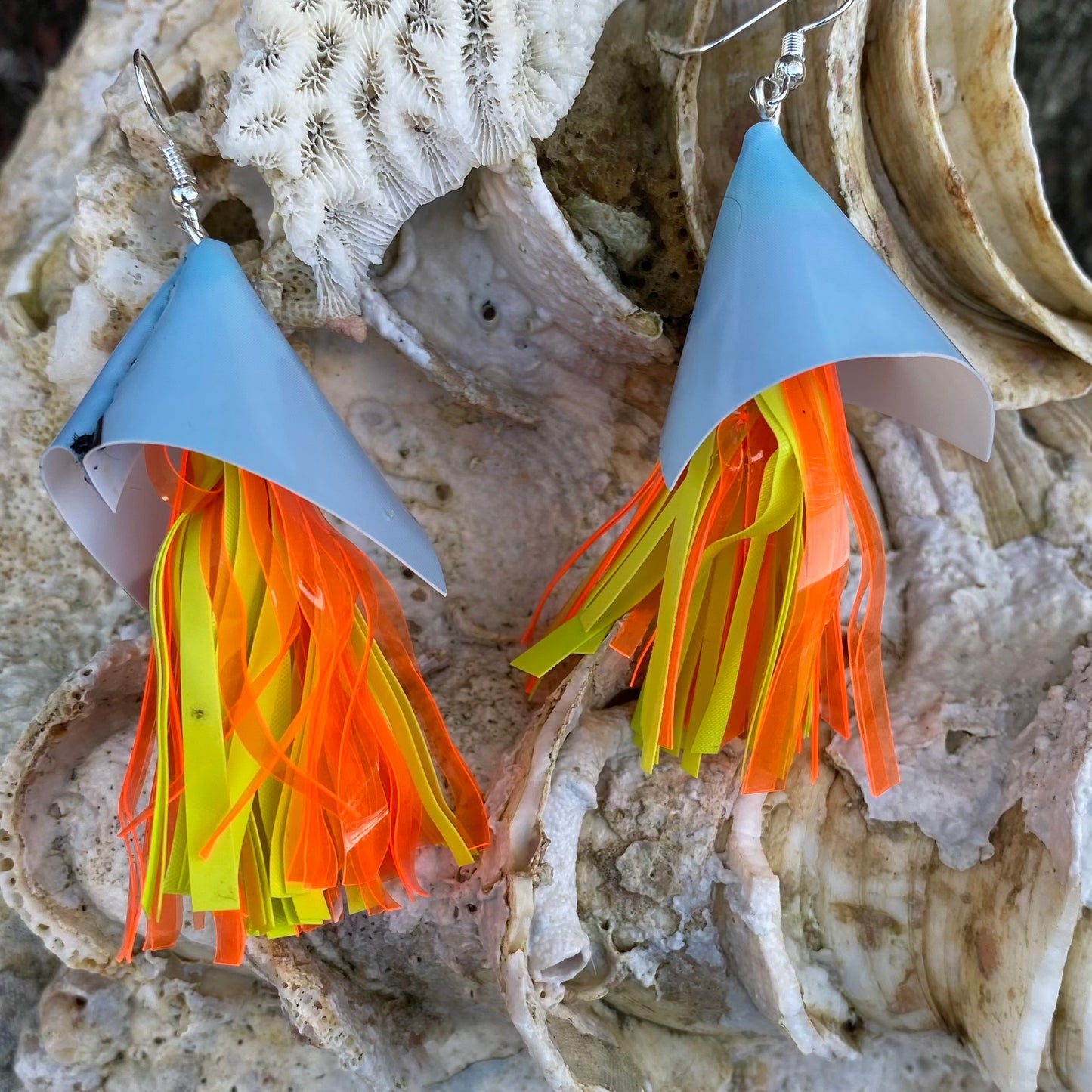 Earrings from recycled pool inflatables - variety of colours