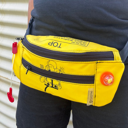 Upcycled Bum bag made from aircraft life vests, a sustainable bag for walks and festivals 
