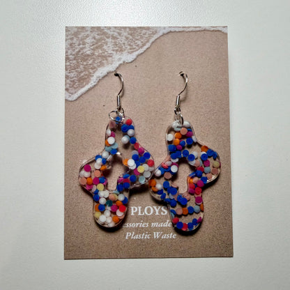 Earrings from Beach Microplastics and Plastic Waste