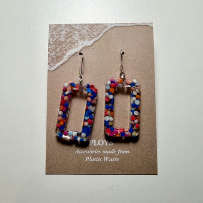 Earrings from Beach Microplastics and Plastic Waste