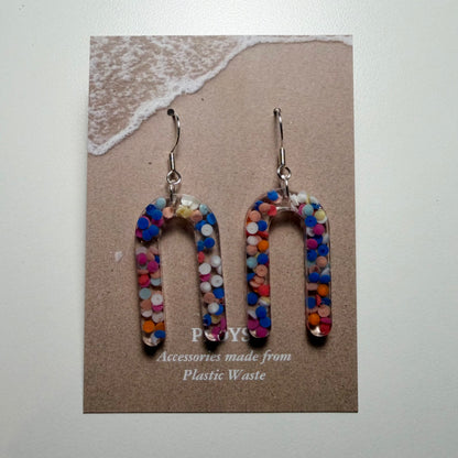 Earrings from Beach Microplastics and Plastic Waste