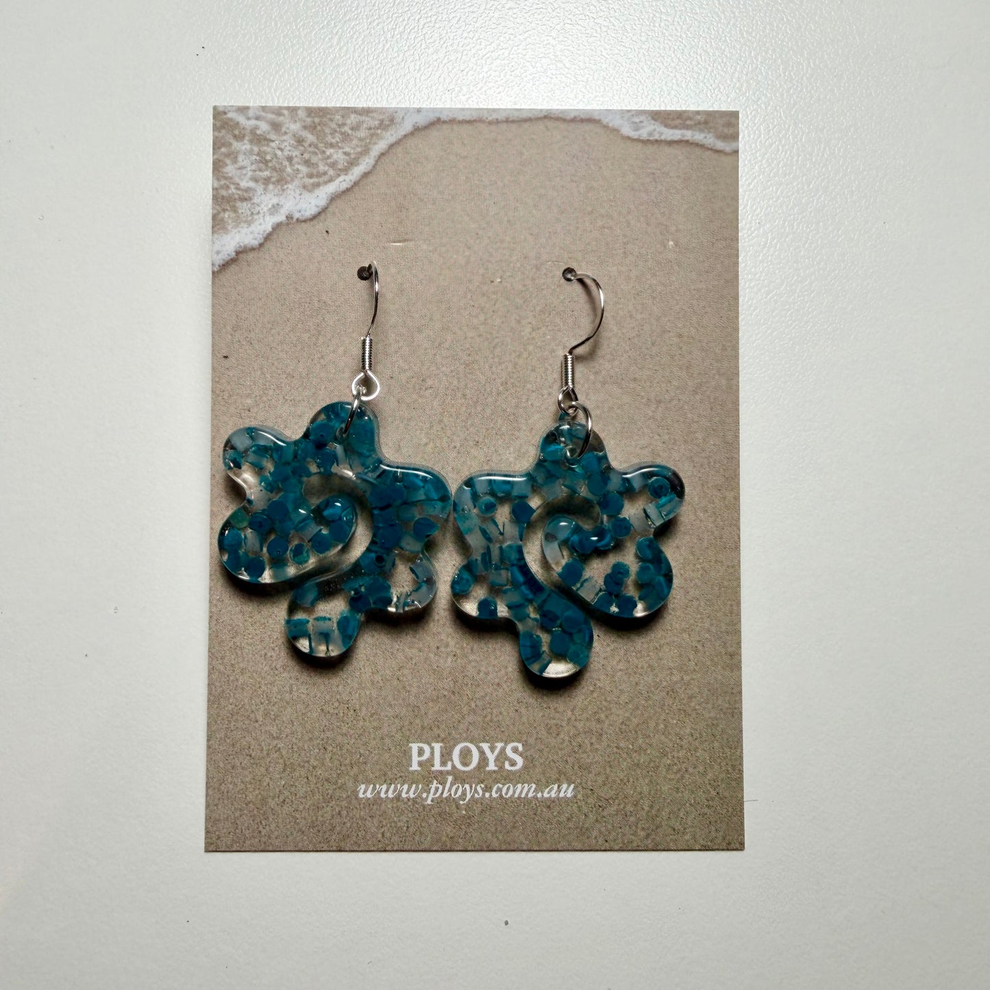 Earrings from Beach Microplastics and Plastic Waste