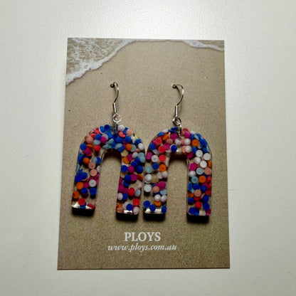 Earrings from Beach Microplastics and Plastic Waste