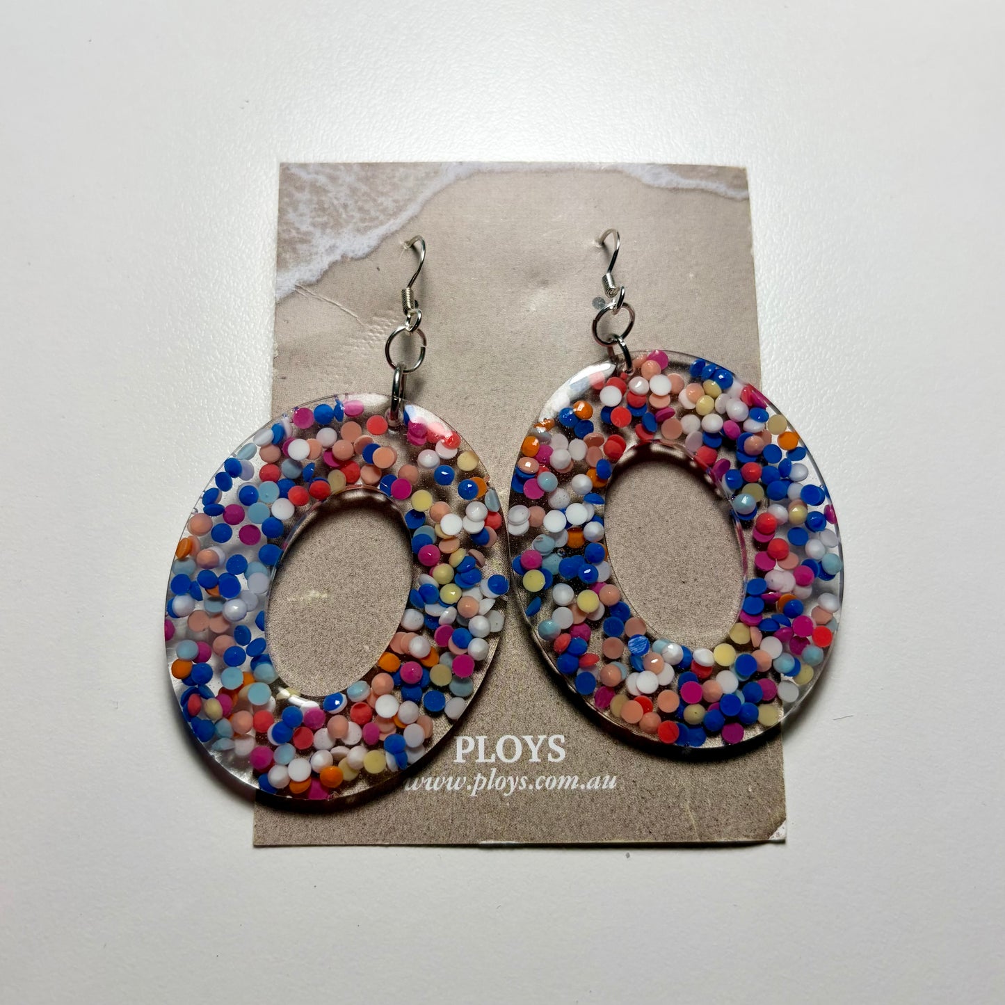 Earrings from Beach Microplastics and Plastic Waste