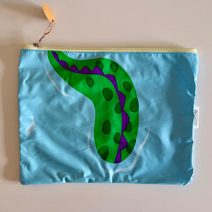 Waterproof Wet Bag made from recycled pool floats with bright fun sea creatures pattern recycling plastic waste 