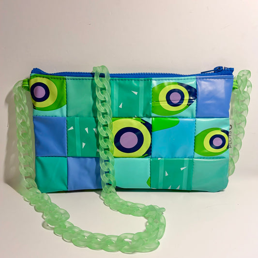 Sustainable Patchwork Evening Purse Clutch Bag – Eco-Friendly Purse Made from Upcycled Pool Inflatables