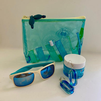 Waterproof Wash bag or Toiletry bag, sustainably made from upcycled plastics, the best eco bag for travel and cosmetics 