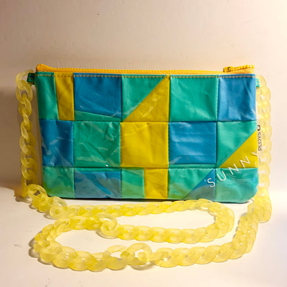 Sustainable Patchwork Evening Purse Clutch Bag – Eco-Friendly Purse Made from Upcycled Pool Inflatables