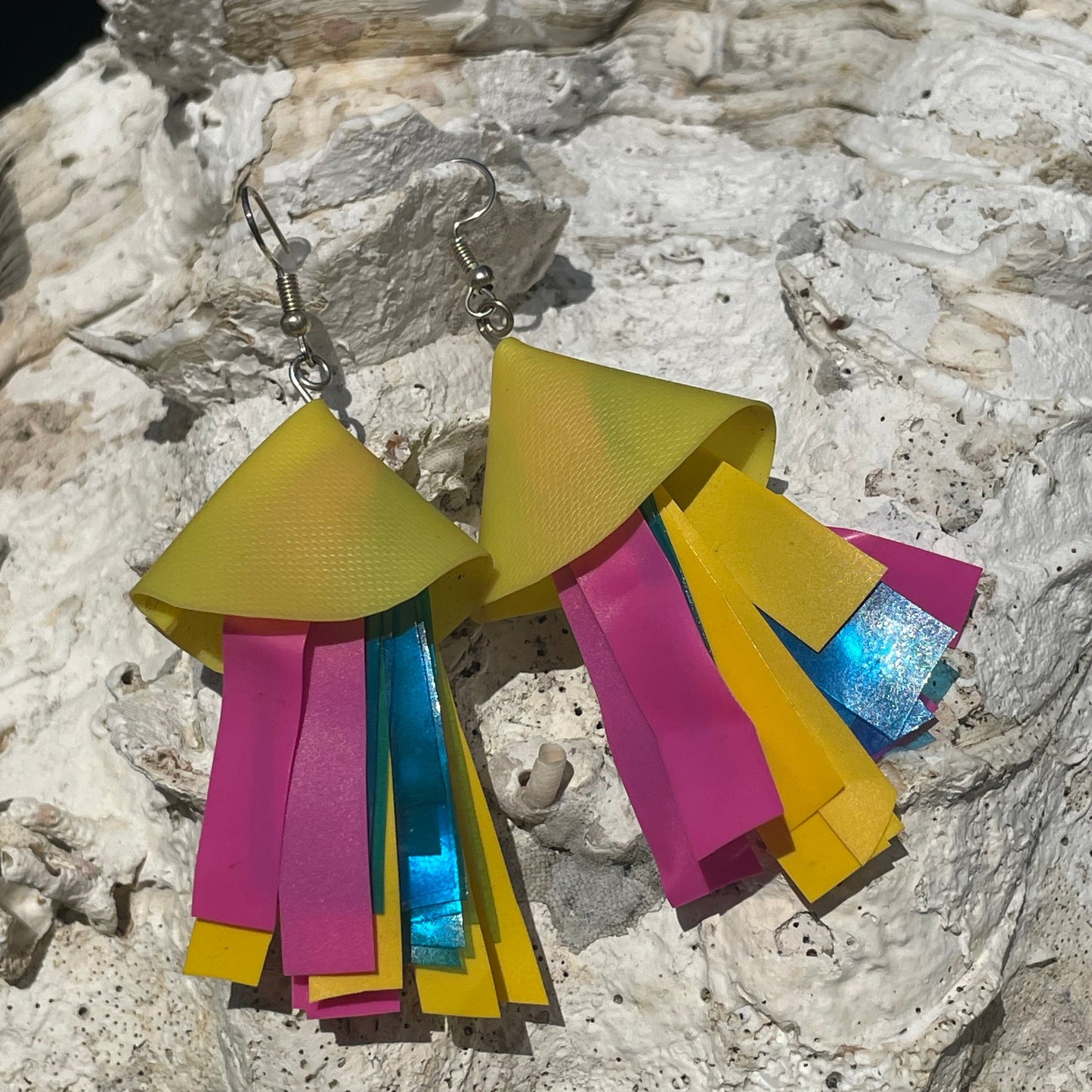 Jelly Fish Earrings from recycled pool inflatables - variety of colours