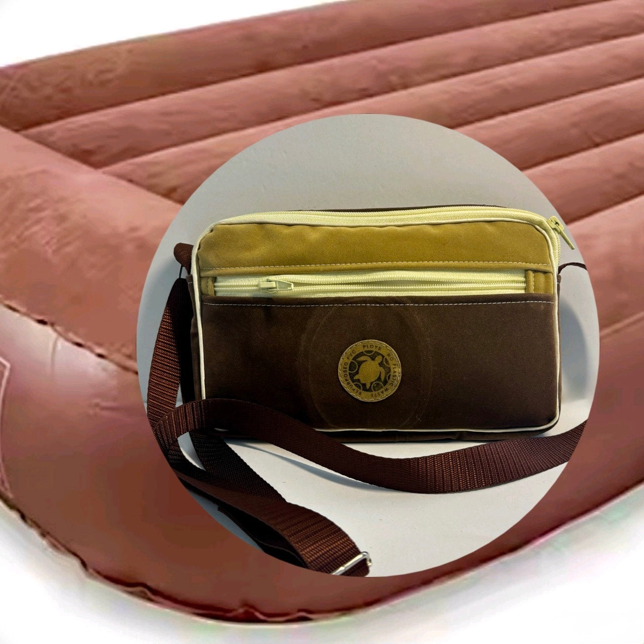 Upcycled Shoulder bag made from air mattresses waterproof and unique