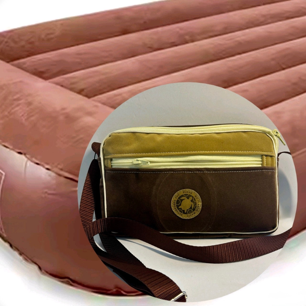 Handbag made from upcycled air mattress 